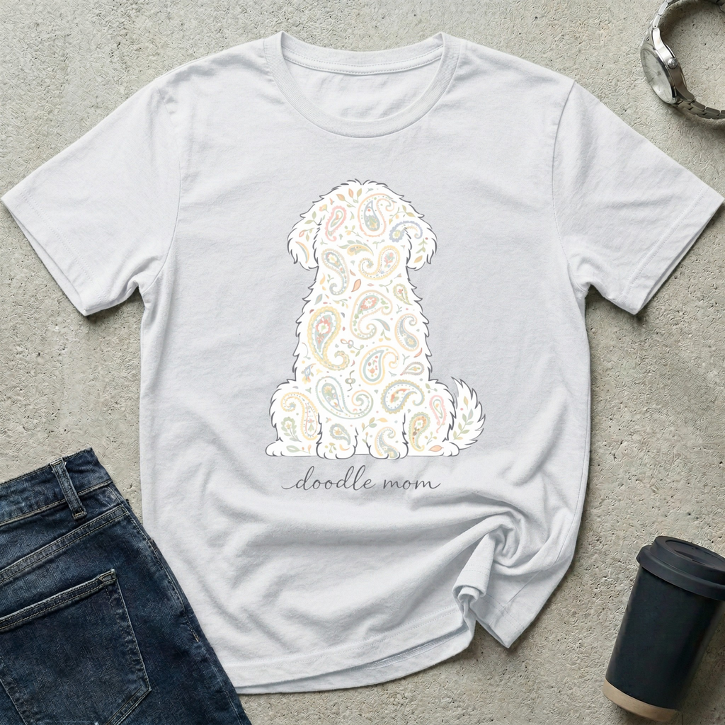 Paisley Doodle Mom Silhouette T-Shirt