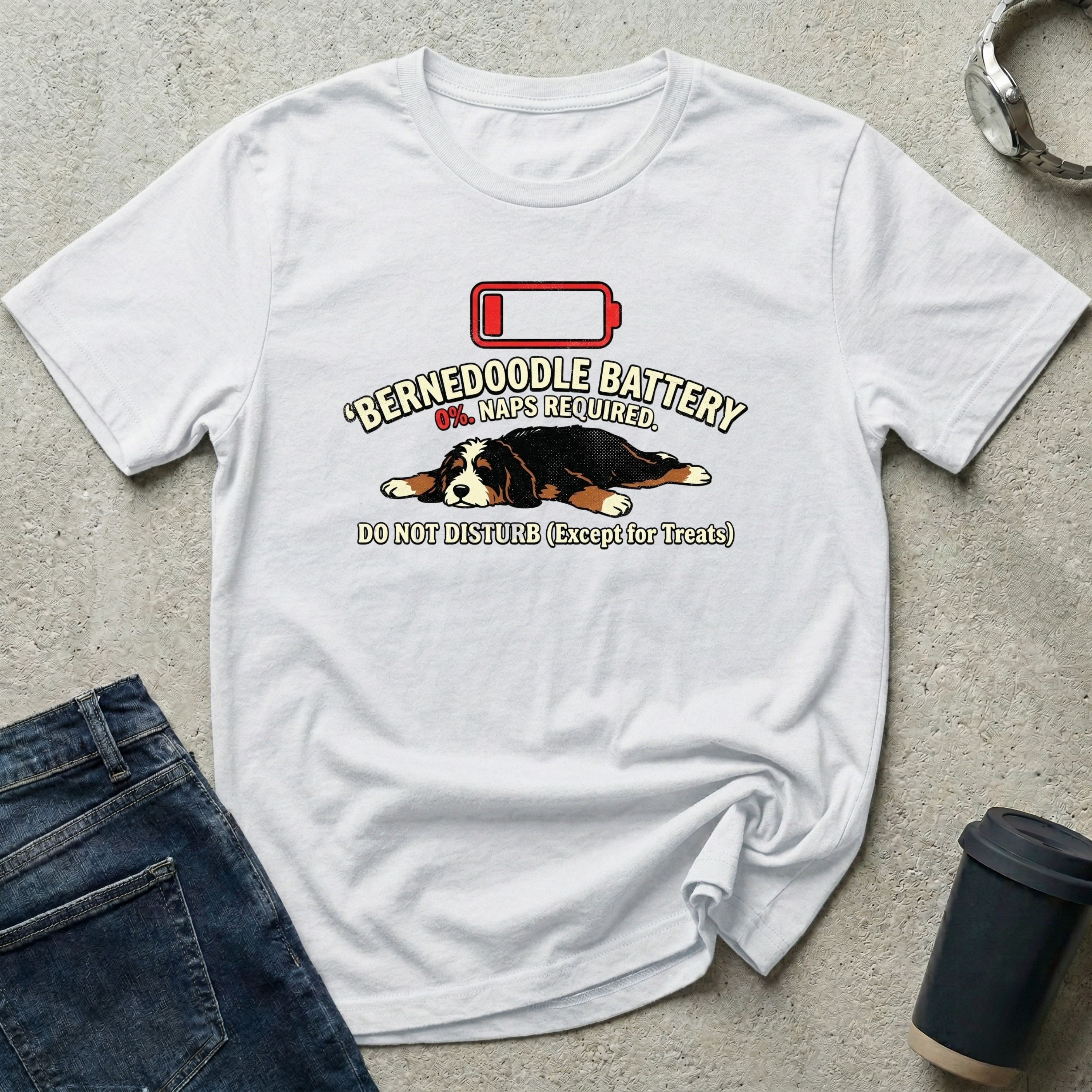 Bernedoodle Low Battery T-Shirt