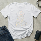 Floral Dog Silhouette T-Shirt