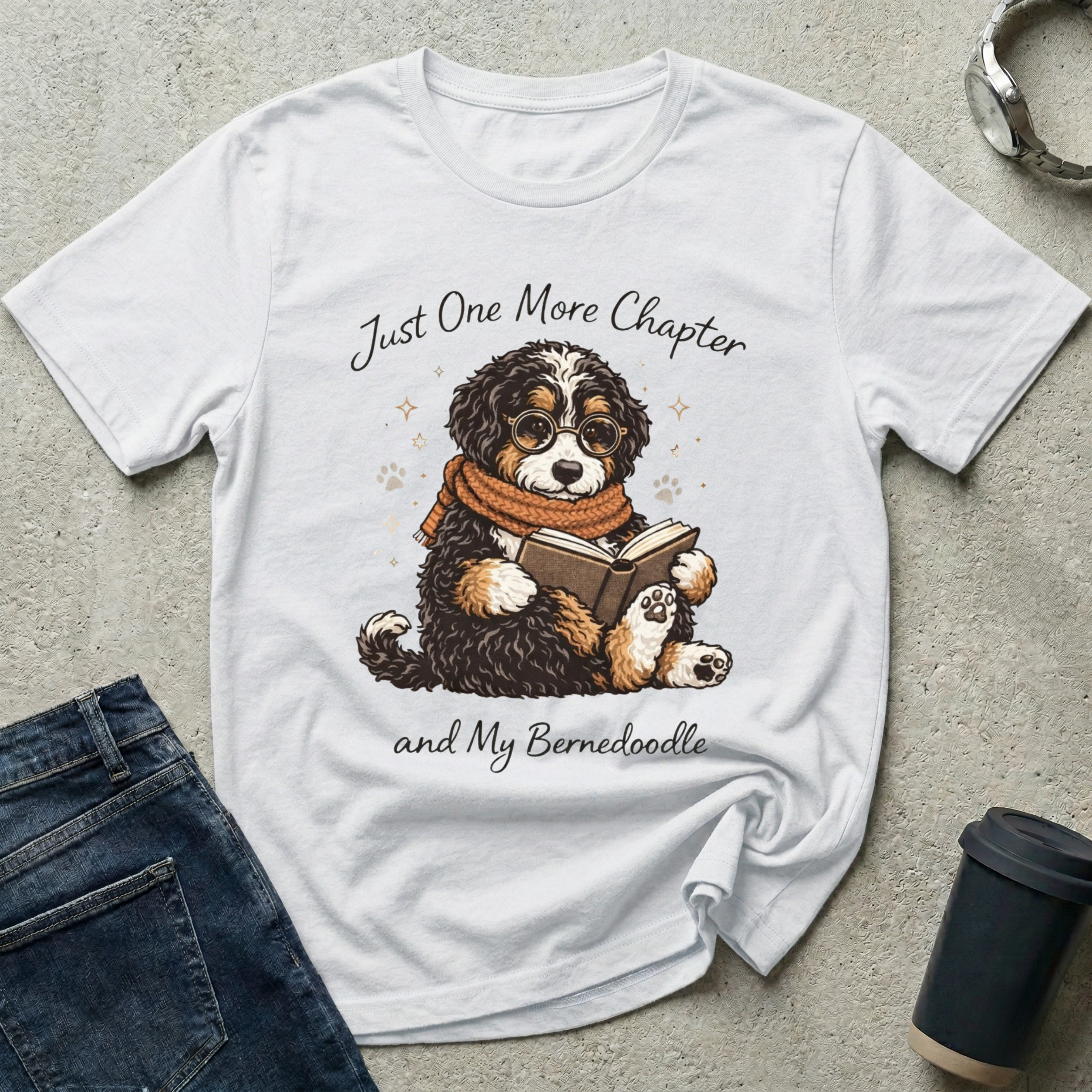 Just One More Chapter - Bernedoodle T-Shirt