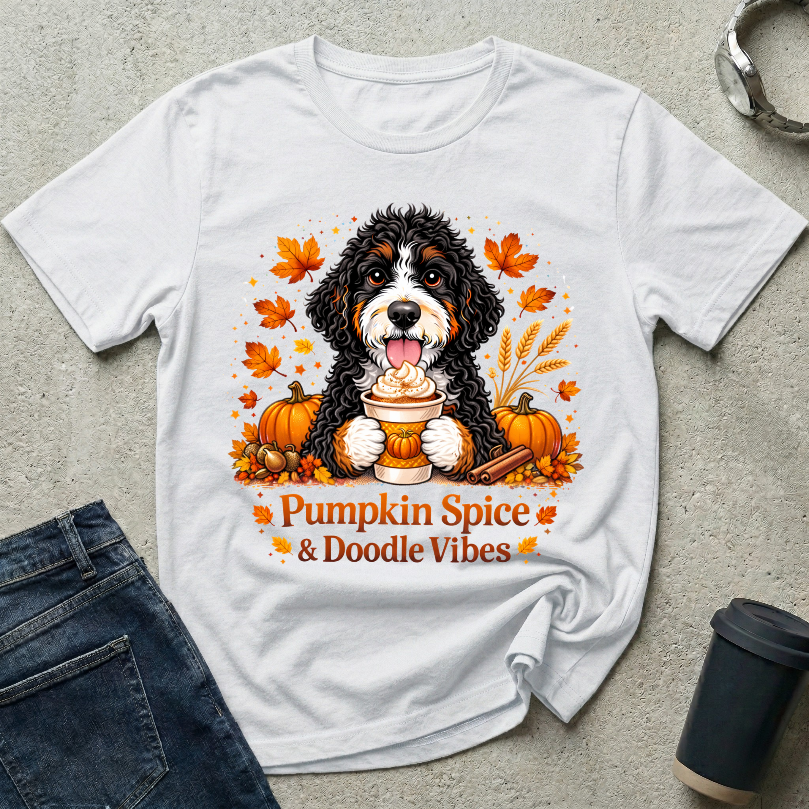 Pumpkin Spice & Doodle Vibes T-Shirt